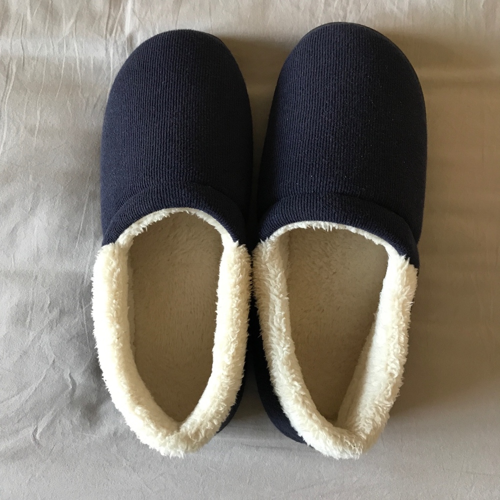 Men's Fleece Navy Slippers SIZE 13-14